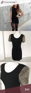 Akira Chicago Black Label Dress In 2020 Black Label Black Midi Dress Sequin Sleeve