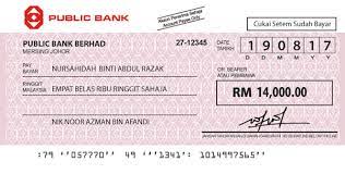 Following steps are to be taken during clearance of cheque cheques presented by customers drawn on different branches of the same bank need not be sent to the clearing house as the transfer of funds is internal to the bank. Public Bank Mock Cheque
