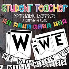 Black And White Pennant Banner Png Student Teacher Goodbye We Will Miss You Banner Printable Banner Banner Student Teacher