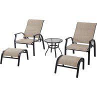 Mainstays Belden Park Outdoor 5 Piece Chat Set Seats 2 Red Walmart Com Outdoor Patio Furniture Seating Patio Furniture