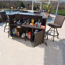 Trademark global anheuser busch a & eagle 2 shelf portable bar with case. Portable Patio Bar Ideas On Foter