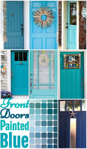 Blue Front Doors With Coastal Curb Appeal Painted Front Doors Front Door Paint Colors Teal Front Doors