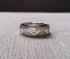 Platinum Version Art Deco Mens Wedding Band Ring Pattern Antique Unique Egyptian Geometri Art Deco Wedding Band Rings Mens Wedding Bands Art Deco Wedding Rings