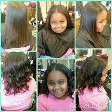 Silk Press Curls For The Little Girl Happy Hair Curl Styles Girl Hairstyles