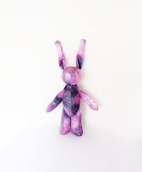 Astronomy Galaxy Print Plush Bunny Stuffed Rabbit Space Goth Gift Easter Gift Bunny Plush Galaxy Print Goth Gift
