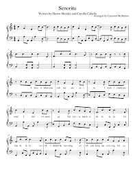 Print And Download In Pdf Or Midi Senorita Senorita Written For Piano Written By Shawn Mendes And Camila Cabello Arran Piano Shawn Mendes Keyboard Sheet Music