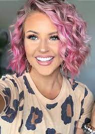 Cutest Pink Short Curly Bob Haircuts To Show Off Nowadays Absurd Styles Short Hair Styles Thick Hair Styles Hair Styles