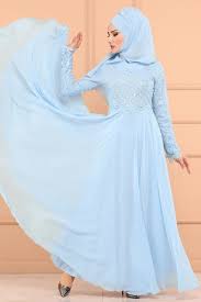 Abiye Dantelli Sifon Abiye Msw8458 Bebe Mavisi Fashion Head Scarf Collection