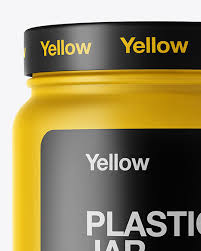 Download Matte Plastic Jar With Shrink Sleeve Mockup In Jar Mockups On Yellow Images Object Mockups PSD Mockup Templates