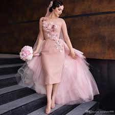 Stylish Short Pink Wedding Dress Special Romantic Knee