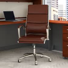 Bush Business Modelo High Back Leather Executive Office Chair Red Bush Business Furniture Bush Business Furniture Furniture Conference Chairs