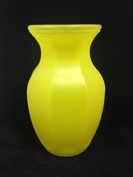 Vintage Lemon Glass Vase Yellow