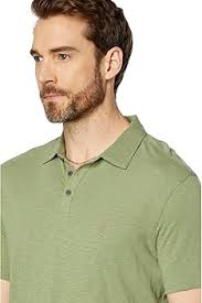 John Varvatos Men's Victor Short Sleeve Polo, Legume at Amazon Men's  Clothing store