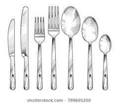 Sketch Silver Knife Fork And Spoon Hand Drawn Cutlery Vector Set Cutlery Silver Knife And Fork Sketch Dinner Knife And Fork Fork Drawing How To Draw Hands
