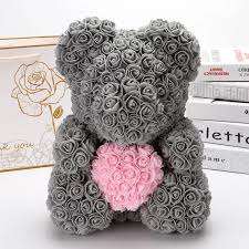 Teddy bear made of real flowers. Flower Bear Real Roses Promotions