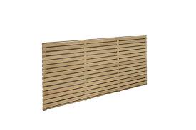 Horizontal fencing has been around forever but has recently surged in popularity. 1 8m X 0 9m Pressure Treated Contemporary Double Slatted Fence Panel Forest Garden