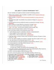 solubility worksheet answers solubility curve worksheet