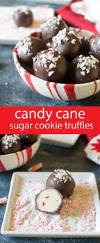 Smooth Sugar Cookie Truffles With A Touch Of Peppermint Candy Cane Crunch Inside Dip In Chocolate And Truffle Recipe Easy Truffle Cookie Recipe Easy Truffles