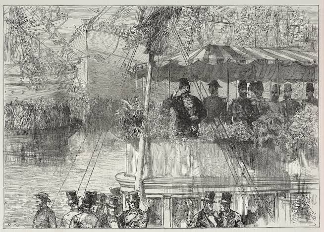 The Shah's visit to the West India Dock. | Antique Print Map Room