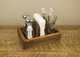 Rustic Napkin Holder And Condiment Caddy Rustic Napkins Rustic Napkin Holders Napkin Holder