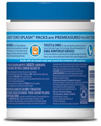 And how long to keep on? Zero Splash Bleach Packs Clorox