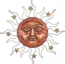 Oligsky Sun Outdoor Wall Decor 27-Inch Large Wacky Sun and Star Metal Wall  Art Outdoor Decor : Amazon.com.au: Garden