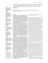 Pdf Efficiency Of Automotive Cabin Air Filters To Reduce Acute Health Effects Of Diesel Exhaust In Human Subjects