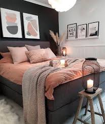 Here, two twin beds split one wall and feature identical bedding and headboards for a cohesive look. Grey Apricot Geometric Wall Art Apricot Geometry Art Abstract Poster Set Of Three Prints Set 3 Prints Minimalism Light Blush Gray Interior Design Bedroom Small Bedroom Decor Bedroom Interior