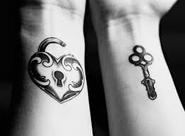 Joe jonas and sophie turner's couple tattoo. Key And Lock Heart Couple Tattoo On Wrist