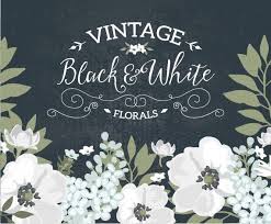 Vintage Black And White Floral Wreath Clipart Wedding Etsy Floral Graphic Design Hand Drawn Flowers Wreath Drawing
