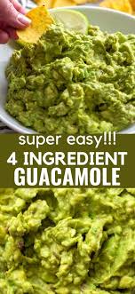 Easy Four Ingredient Guacamole Recipe Guacamole Recipe Easy Guacamole Recipe Easy Homemade Best Guacamole Recipe