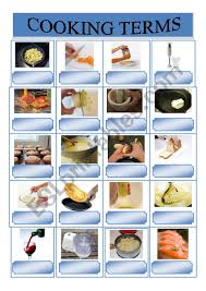 The same result can be obtained by marinating meat in papaya or pineapple juice. Cooking Terms Esl Worksheet By Helenap