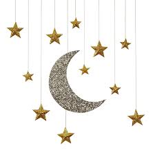 Hanging Moon And Stars Decorations Moon Decor Ramadan Decorations Star Decorations