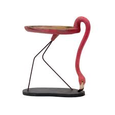 Table Vintages Wood Accent Table Decor Pink Flamingos