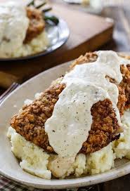 Chicken Fried Steak With White Gravy Chicken Fried Steak Steak Fries Food