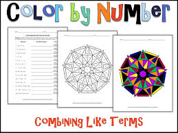 Combining Like Terms Color By Number Like Terms Combining Like Terms Simplifying Expressions
