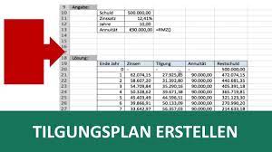 Hier können sie sich kostenlos berechnen, wie lang sie für die rückzahlung ihres kredits bzw. Tilgungsplan Vorlage In Excel I Excelpedia Youtube