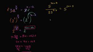 Solving Exponential Equations Using Exponent Properties Advanced Video Khan Academy
