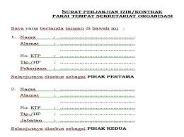 Contoh surat kuasa harta bersama picture placed ang submitted by admin that preserved in our collection. Surat Perjanjian Ijin Sekretariat Badan Kesatuan Bangsa Dan Politik