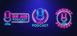 Streaming applications and podcasting services provide. Free Vector Collection Of Neon Podcast Logos Template