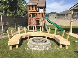 Article by a beautiful mess. Diy Fire Pit Bench With Step By Step Insructions Keeping It Simple