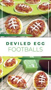 Deviled Egg Footballs Make A Fun Game Day Snack Healthy Superbowl Snacks Football Season Food Healthy Snacks