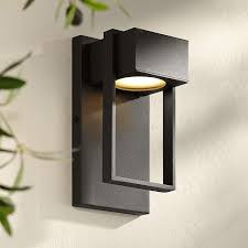 Pavel 9 1 2 High Textured Black Led Outdoor Wall Light 42f29 Lamps Plus Led Outdoor Wall Lights Modern Exterior Lighting Outdoor Wall Lighting