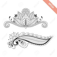 Registraduría nacional del estado civil. Hand Drawn Floral Dans Doodle Ou Henne Style Conception De La Ligne Noire Pour La Couverture Sac Sac A Dos Ordinateur Portable Agenda Coloriage Page Du Livre Clip Art Libres De Droits