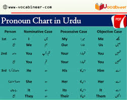 pronoun chart in urdu