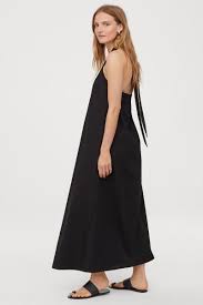 cotton halterneck dress black ladies h m us elbise modelleri the dress elbise