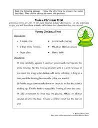 Recipe For Reading Comprehension Christmas Tree Christmas Reading Comprehension Reading Comprehension Christmas Reading