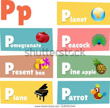 Say the words and say the first sound of the words. Letter P Pictures Words P Stock Vector Royalty Free 1540435364