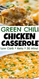 Easy Chicken Green Chili Casserole Recipe Keto Recipes Dinner Keto Recipes Easy Chicken Recipes Casserole