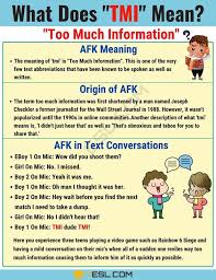 Tmi Meaning What Does Tmi Mean And Stand For 7esl English Vocabulary Words Slang Words Writing Words